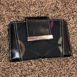 Boho Multicolored black small wallet